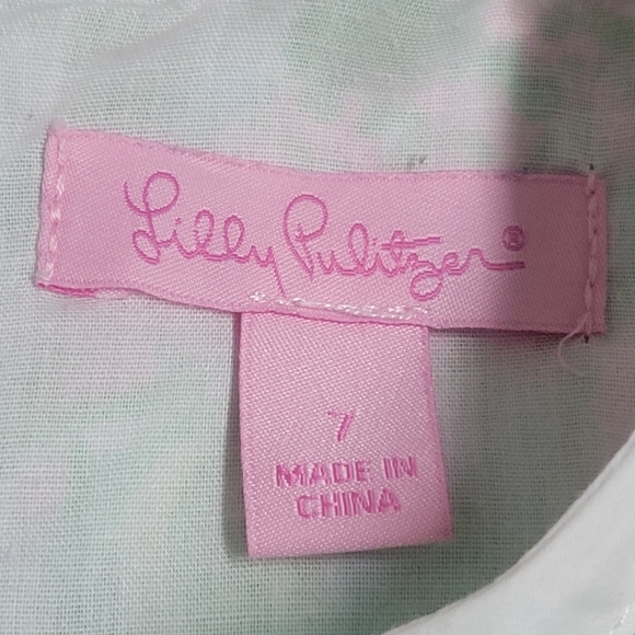 Lilly Pulitzer Green and Pink Sleeveless Girls Dress. - Picture 6 of 12